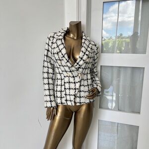 Brand New Fashion Nova Black & White Tweed Blazer